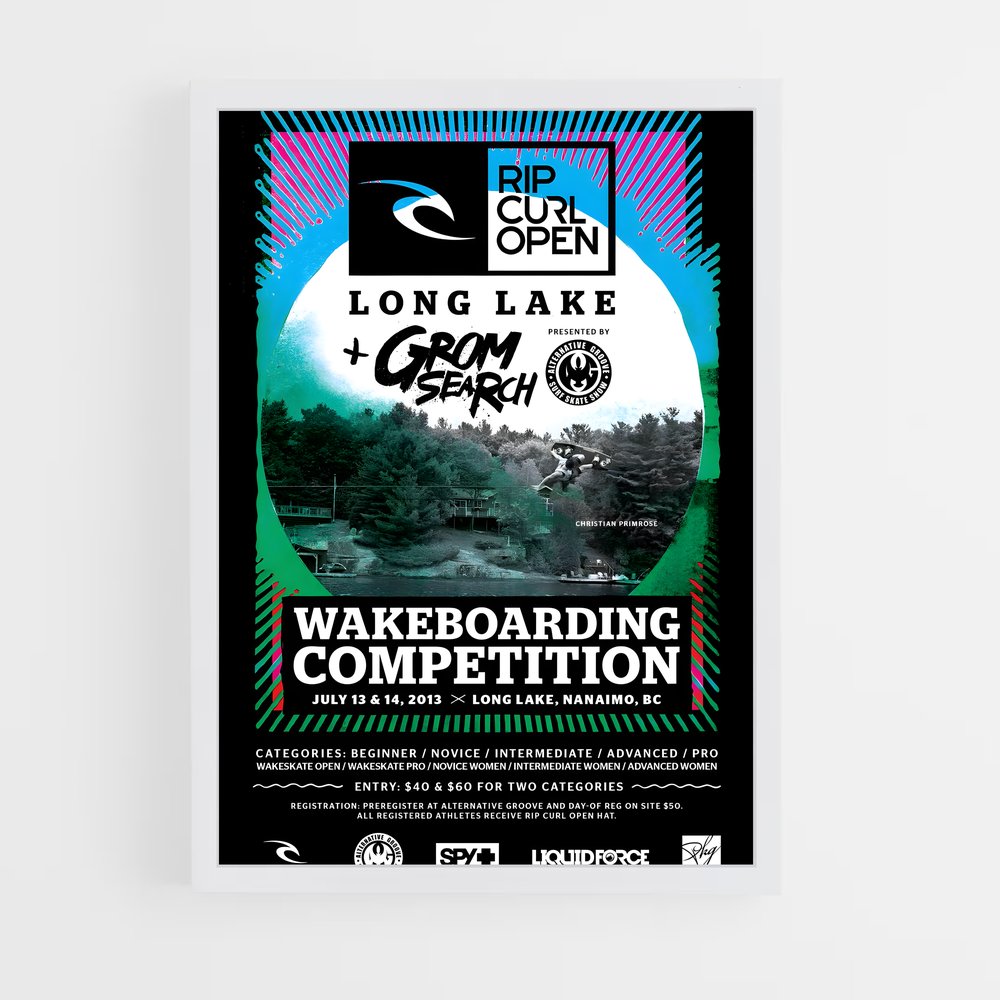 Poster Wake Up to the World – affiche Wakeboarding (vue 3)